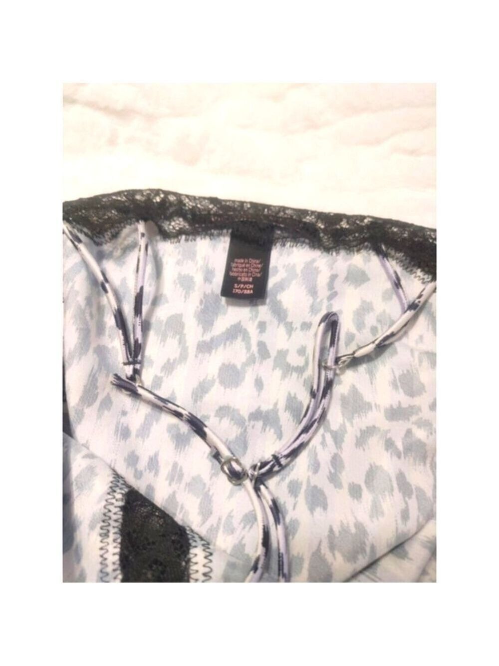 Women's Victoria's Secret Cami/Short Set Size S Light Purple, White & Black - Picture 8 of 12